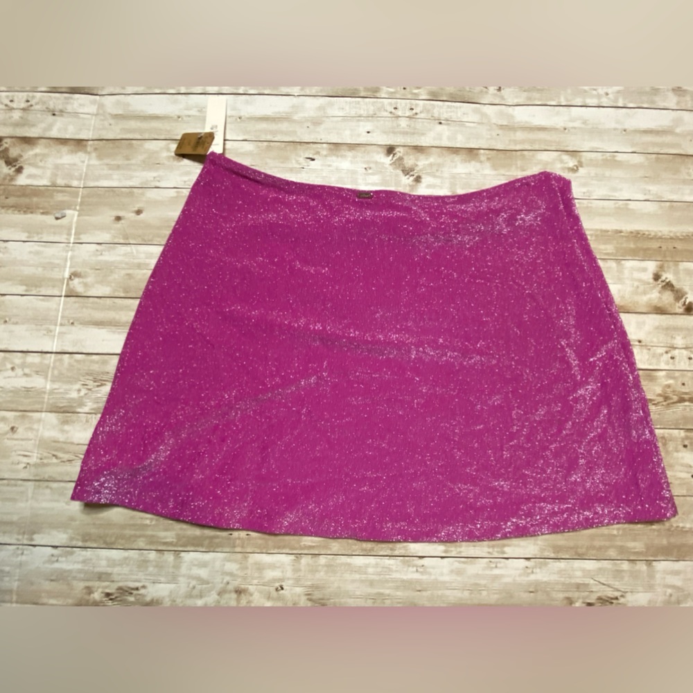 🆕 RESERVED BB 720 PINK VICTORIA’S SECRET SWIM SHIMMER COVER-UP MINI SKIRT - Picture 7 of 10